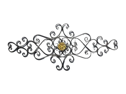 Wall ornament Vida - window grille - black and gold - wrought iron