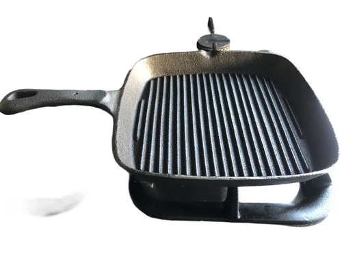 Zware gietijzeren grill pan, ouderwetse  topkwaliteit.