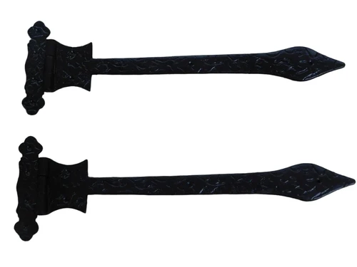 2 x Türscharniere, Türband, schwarzes Brustband antikes Eisen Türscharnier mittelalterlich.