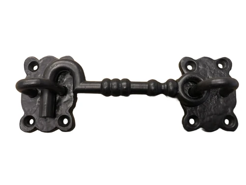 Cabin hook - door hook - wrought iron - black - medium