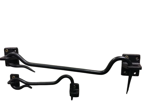 Cabine haak - haak als windhaak sluiting , ijzer,zwart, 28 cm.