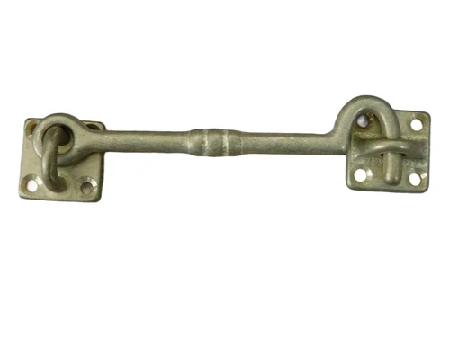 Cabine haak - haak als windhaak sluiting , messing antiek, 12 cm