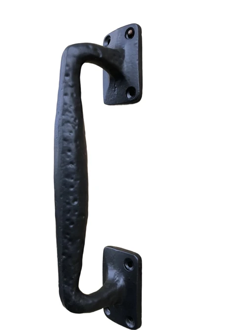Door handle Square made of solid iron - large- black coated.