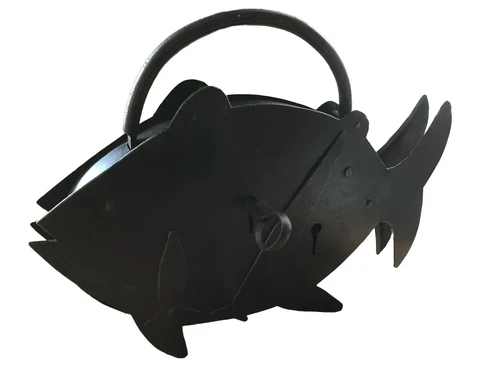 Large metal lock in the shape of a large fish, great and unique!!