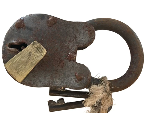 Oude kasteel hangslot - Handgemaakt hangslot, poortslot, old-rust