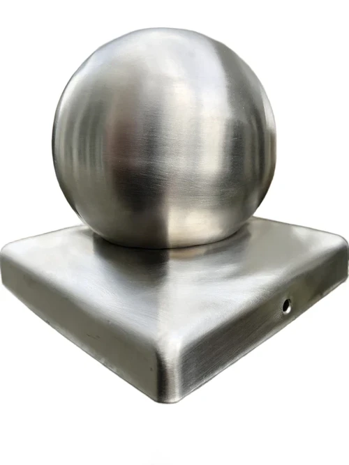 Pfostendeckel Edelstahl mit Kugel, 10 x 10