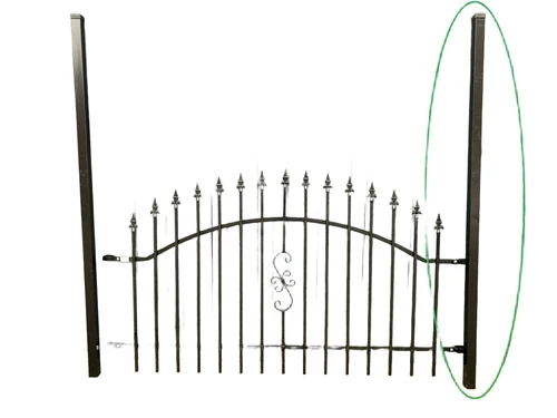 Pfosten für Zaun - pulverbeschichtet schwarz - 200 cm
