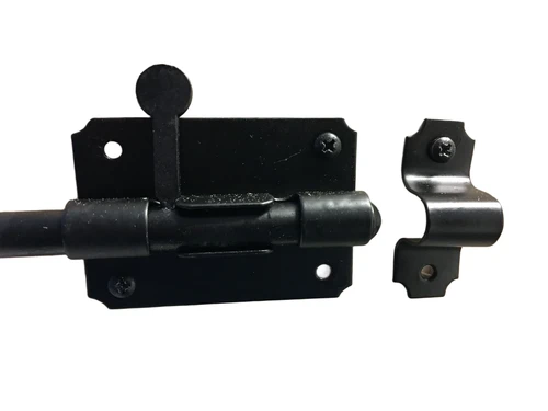 Plaatgrendel zwart 80 mm
