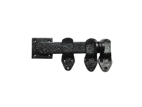 Gate bolt - antique iron, black powder coating