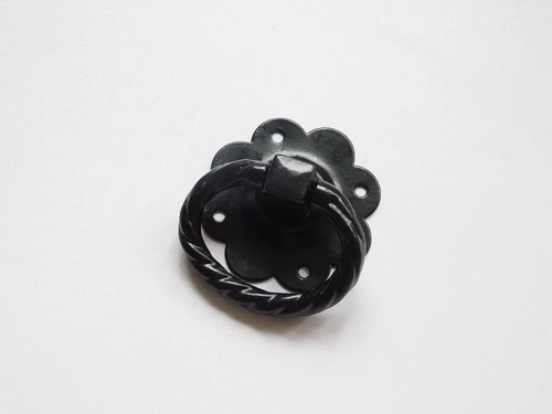 Gate lock with ring clasp oval - 150mm - black