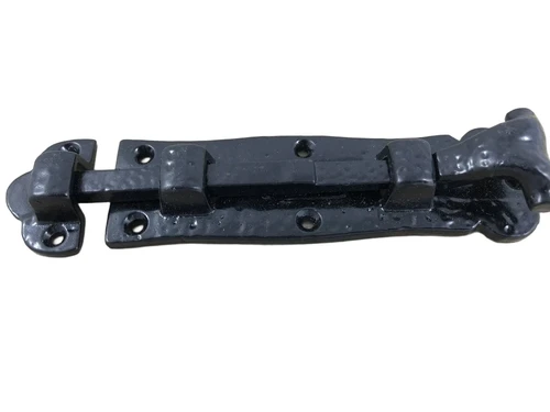 Schöne Schmiedeeisen schwarz Schiebe-Riegel, ein Ornament zu sehen