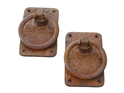 Rustic large rust colored rings as a door shutter/gate shutter set, beautifully nostalgic.