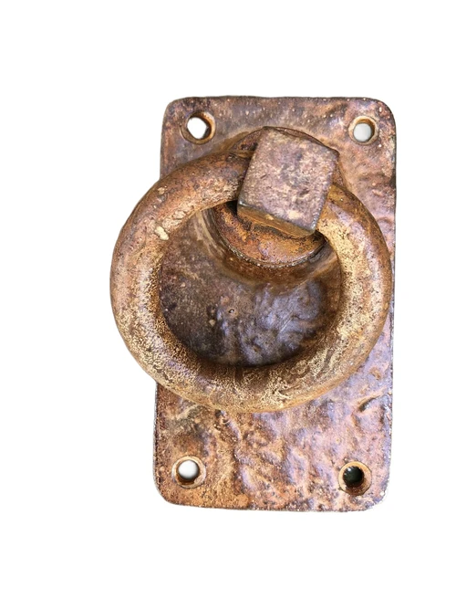 Rustieke ring als deursluiter/poortsluiter-rust-bruin metaal.