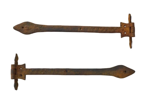 Hinge set with strap, rustic wrought iron, 2 antique hinges for e.g. chests, long forged pieces, beautiful!