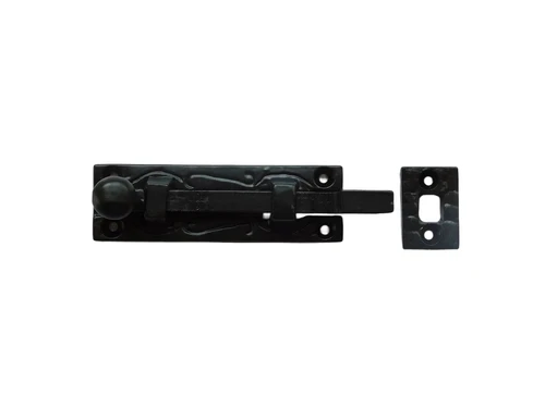 Slide lock - bolt 5'' - wrought iron, black powder coated