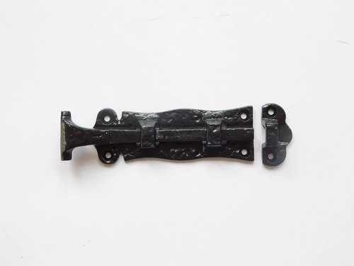 Slide lock - bolt 5'' - wrought iron, black powder coated