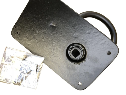 Set-rustic black rings set as door closers/gate closers, beautifully nostalgic.