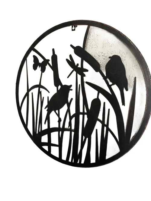 Vogel-Wanddekoration – 60 cm – Metall