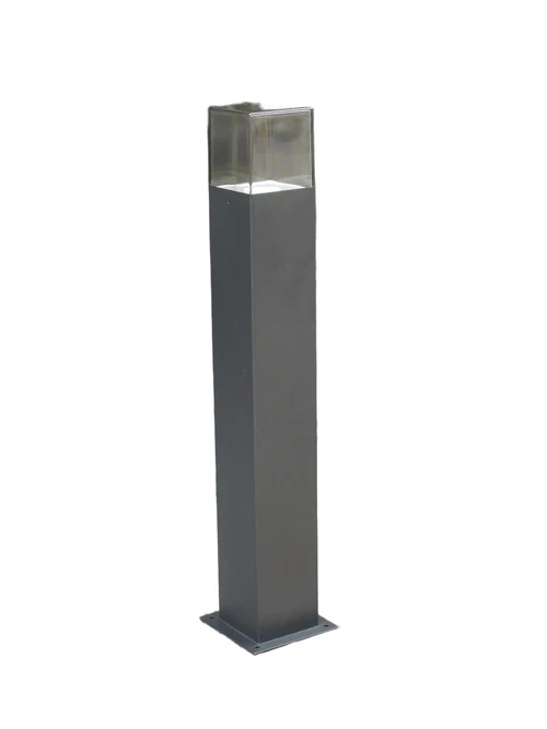 Roest kleurige / zwarte staande buitenlamp, lantaarn, smoked glas, 60cm, aluminium.