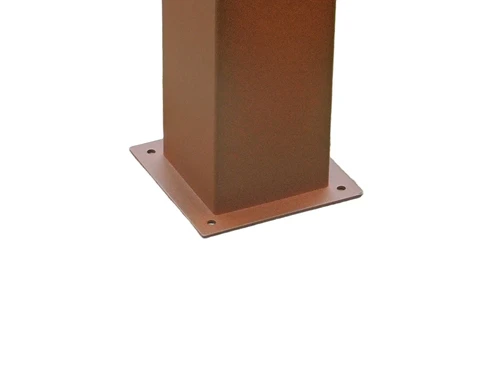 Zwarte / roestkleurige staande buitenlamp, lantaarn,  smoked glas, 90cm, aluminium.