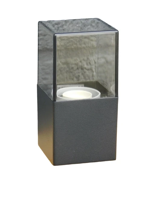 Schwarze Wandleuchte Zanel, Rauchglas, rechteckig, schön!