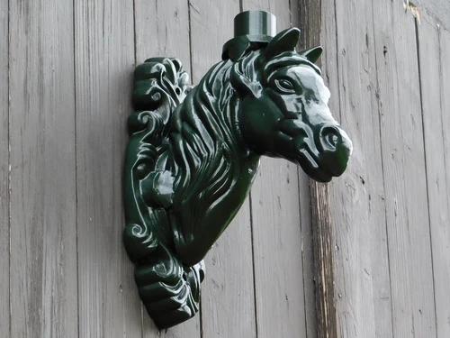 Wandarm Paardenhoofd voor Lamp - Alu - Groen of zwart