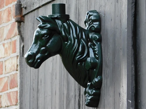 Wandarm Paardenhoofd voor Lamp - Alu - Groen of zwart
