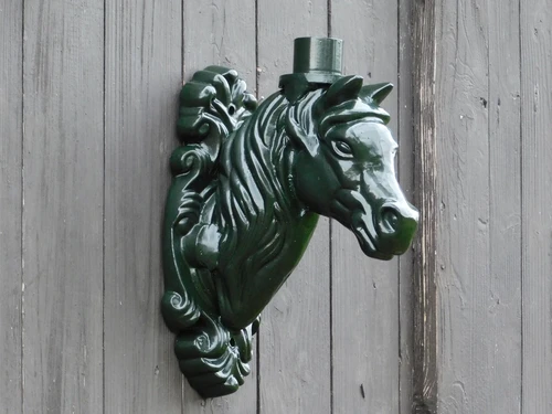 Wandarm Paardenhoofd voor Lamp - Alu - Groen of zwart
