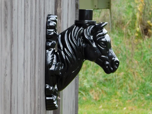 Wall arm Horse Head for Lamp - Alu - Black