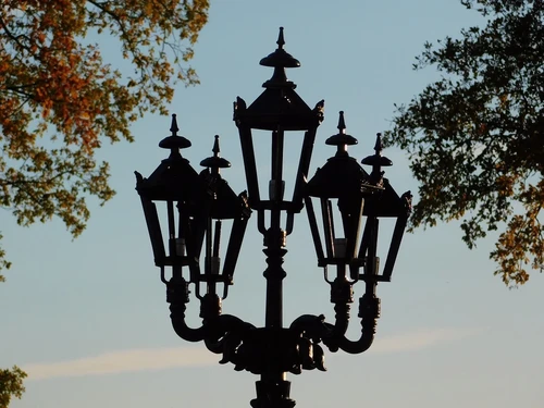 XL lamppost with 5 lamps - Black - 325 cm - Aluminium