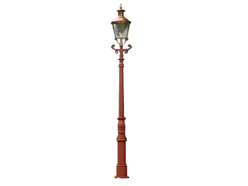 Lamp Post XL with Copper Cap - 325 cm - Cast Iron Raw Slate