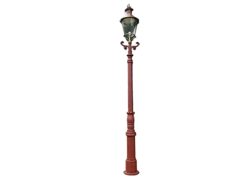 Lamp Post XL with Copper Cap - 325 cm - Cast Iron Raw Slate