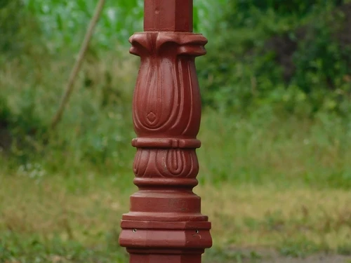 Lamp Post XL with Copper Cap - 325 cm - Cast Iron Raw Slate