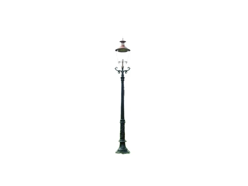 Gartenlampe, gusseiserner Laternenpfahl mit Schirm, klassisch