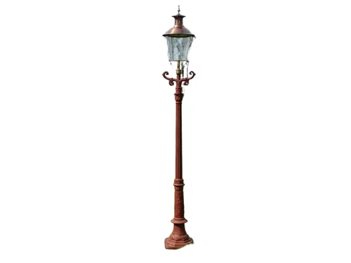Gartenlampe, gusseiserner Laternenpfahl mit Schirm, klassisch
