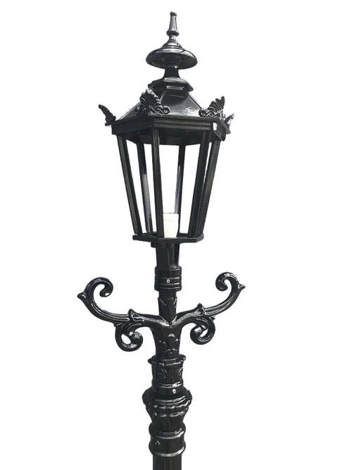 Buitenlamp, lantaarn met keramische fitting en glas, gegoten aluminium, 215 cm-groen of zwart