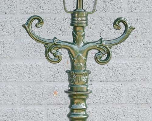 Classical lantern 'Barcelona' - outdoor lamp with ceramic socket and glass, alu green or black, 275cm