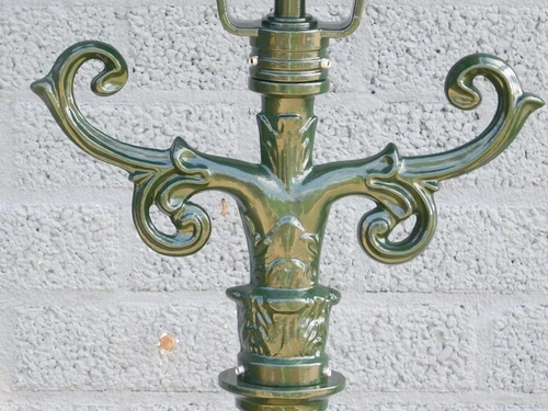 Classical lantern 'Barcelona' - outdoor lamp with ceramic socket and glass, alu green or black, 275cm