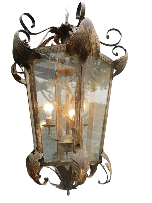 Wonderful antique hefty hanging lantern, great beautiful unique piece!!! UNIQUE SO 1 X!!!