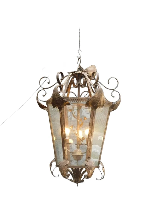 Wonderful antique hefty hanging lantern, great beautiful unique piece!!! UNIQUE SO 1 X!!!
