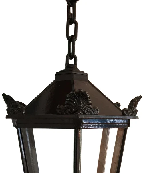Prachtige nostalgische hanglamp, alu, donkergroen.