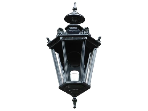Außenlampe - 65 cm - Schwarz - Alu - mit Lampenhalterung und Glas