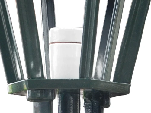 Außenleuchte / Wandleuchte, Aluminium - grün, Schlossarm + kleiner Schirm