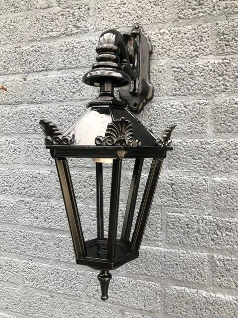 Outdoor lamp Gouda - black ore green- ceramic fitting and glass