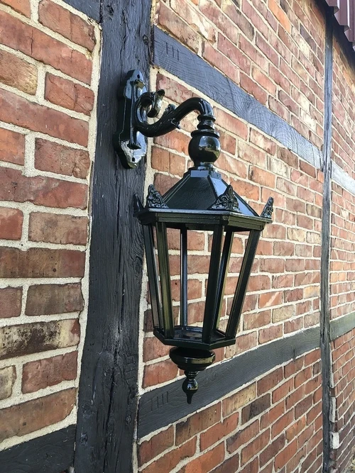 Buitenlamp Winkel - groen - keramische fitting en glas  NOG 2 X!