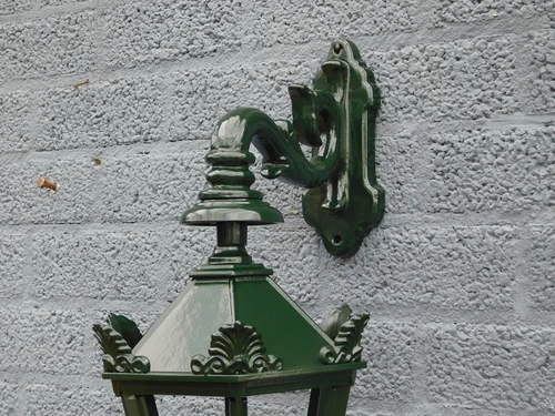 Outdoor lamp Gouda - black -green- ceramic fitting and glass