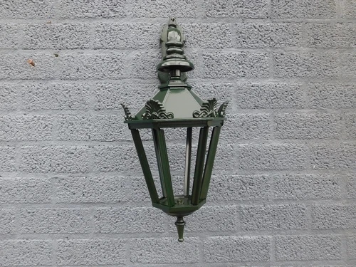 Outdoor lamp Gouda - black -green- ceramic fitting and glass
