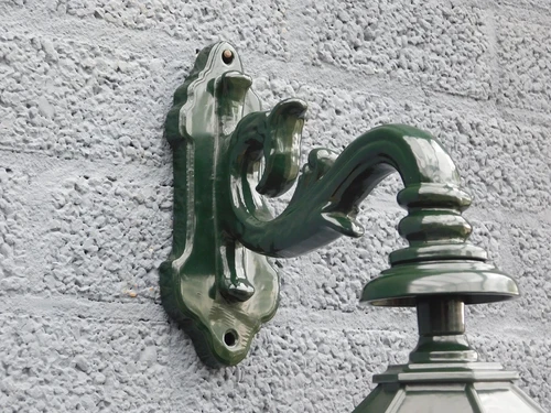 Outdoor lamp Gouda - black -green- ceramic fitting and glass