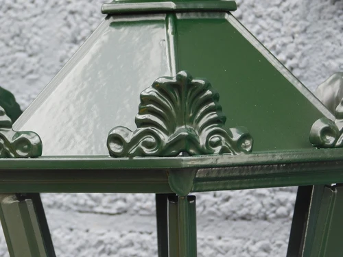 Outdoor lamp Gouda - black -green- ceramic fitting and glass