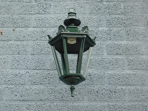 Outdoor lamp Gouda - black -green- ceramic fitting and glass